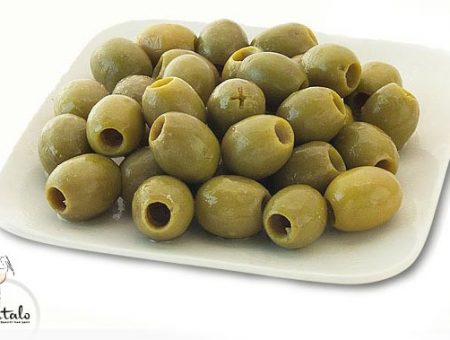 Boneless green olives