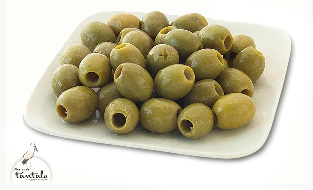 Boneless green olives